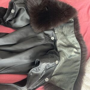 Elegant Black Fur-Trimmed Women's Coat